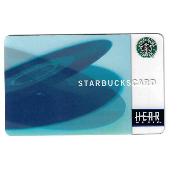 Starbucks Card 2004 HEAR MUSIC Blue Record Collectible Cards Original Logo RARE - Picture 1 of 3